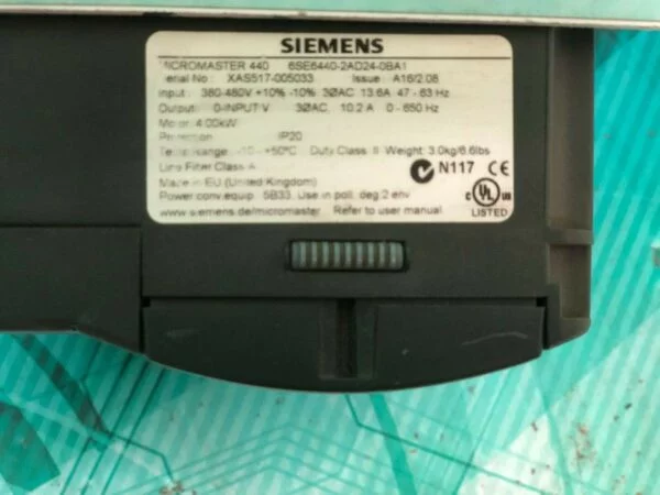 Siemens 6SE6440-2AD24-0BA1. Siemens Micromaster 440. 4.0kW. (UK / EU Read) - Image 2