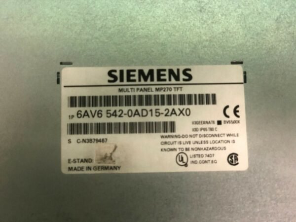 Siemens 6AV6 542-0AD15-2AX0. HMI, Operator Panel. (UK/EU read) - Image 2