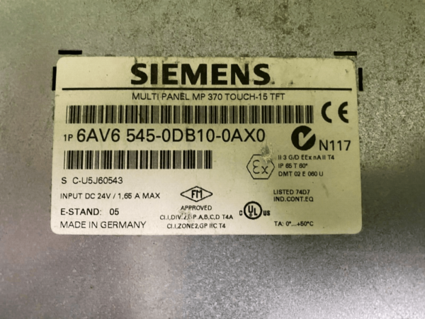 Siemens 6AV6 545-0DB10-0AX0, HMI,Operator Panel. (UK And EU Please Read) - Image 2