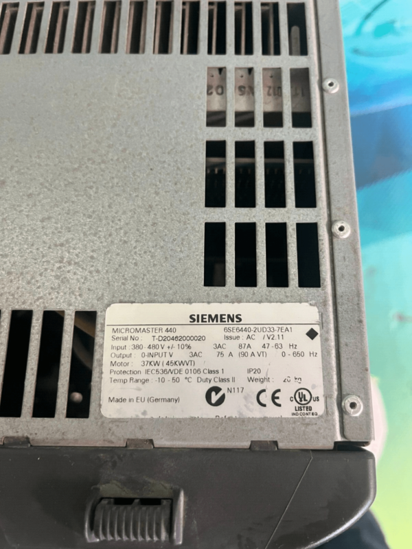 Siemens 6SE6440-2UD33-7EA1. Siemens Micromaster 440. 37kW. (UK / EU Read)