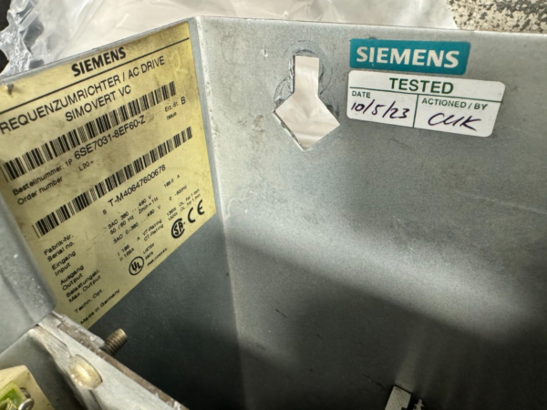 Siemens 6SE7031-8EF60-Z Z=L20. Simovert Masterdrives.(UK/EU Read)