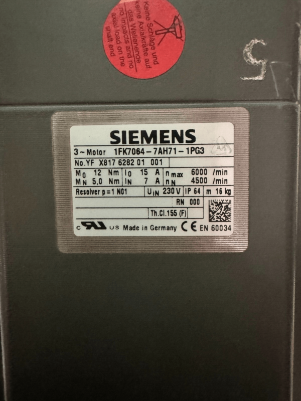 Siemens 1FK7064-7AH71-1PG3 (UK And EU Buyers Please Read)