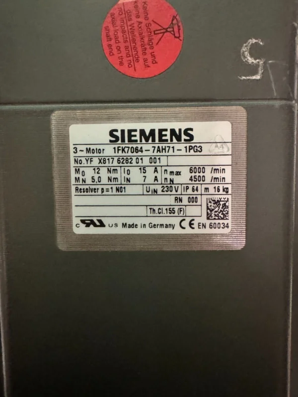 Siemens 1FK7064-7AH71-1PG3 (UK And EU Buyers Please Read) - Image 2