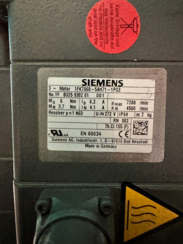 Siemens 1FK7060-5AH71-1PG3 (UK And EU Buyers Please Read)