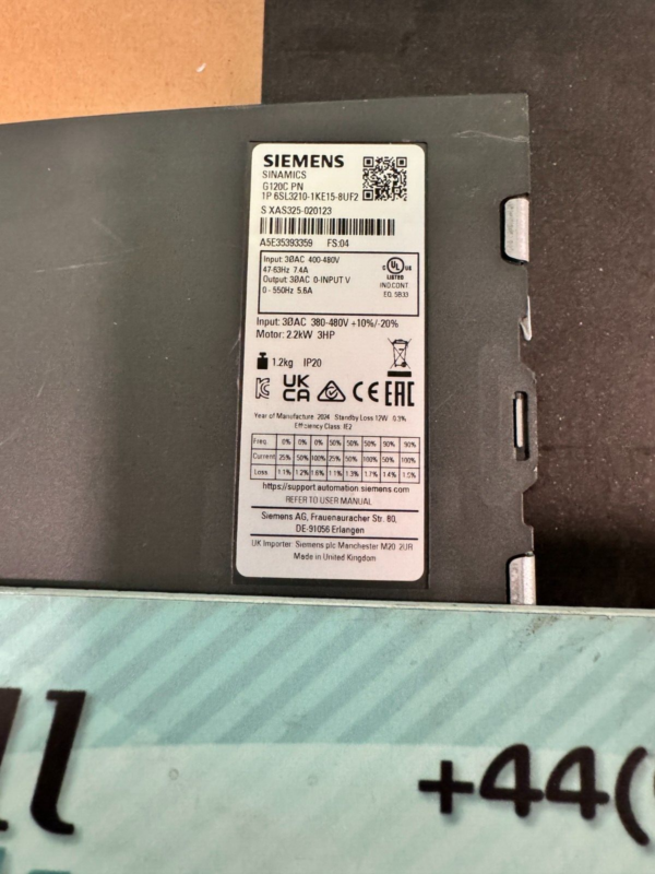 Siemens 6SL3210-1KE15-8UF2. Sinamics G120C PN.  (UK And EU Buyers Read)