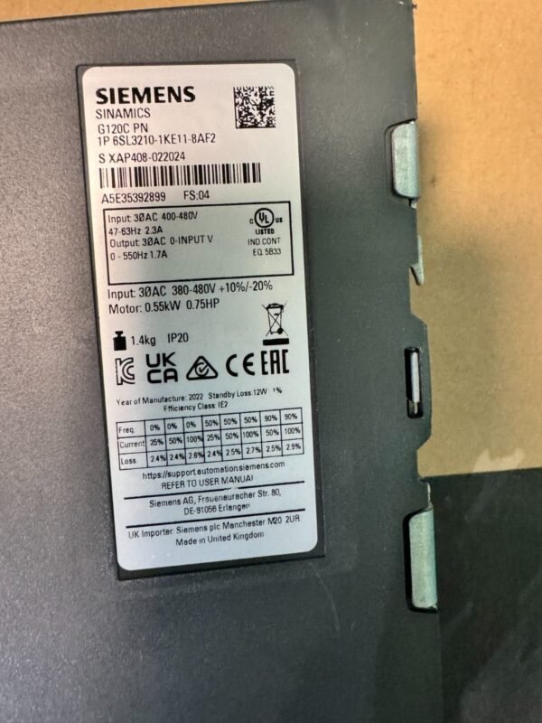 Siemens 6SL3210-1KE111-8AF2. Sinamics G120C PN.  (UK And EU Buyers Read) - Image 2