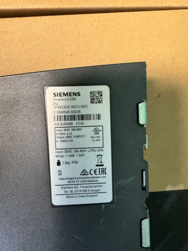 Siemens 6SL3210-1KE13-2AF2. Sinamics G120C PN.  (UK And EU Buyers Read) - Image 2