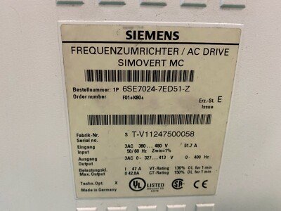 Siemens 6SE7024-7ED51-Z Z=F01+K80.Simovert Masterdrives.Masterdrive.(UK/EU Read) Siemens 6SE7024-7ED51-Z Z=F01+K80.Simovert Masterdrives.Masterdrive.(UK/EU Read) - Image 2