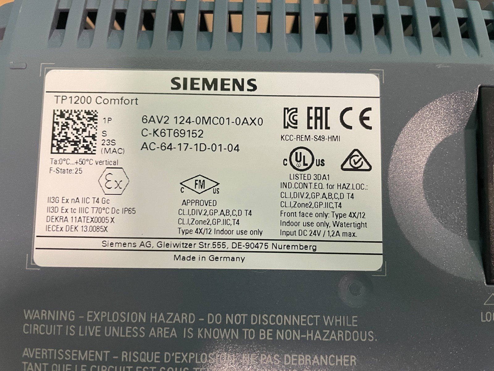 Siemens 6AV2 124-0MC01-0AX0. 6AV2124-0MC01-0AX0. (UK And EU Read) Siemens 6AV2 124-0MC01-0AX0. 6AV2124-0MC01-0AX0. (UK And EU Read) - Image 2