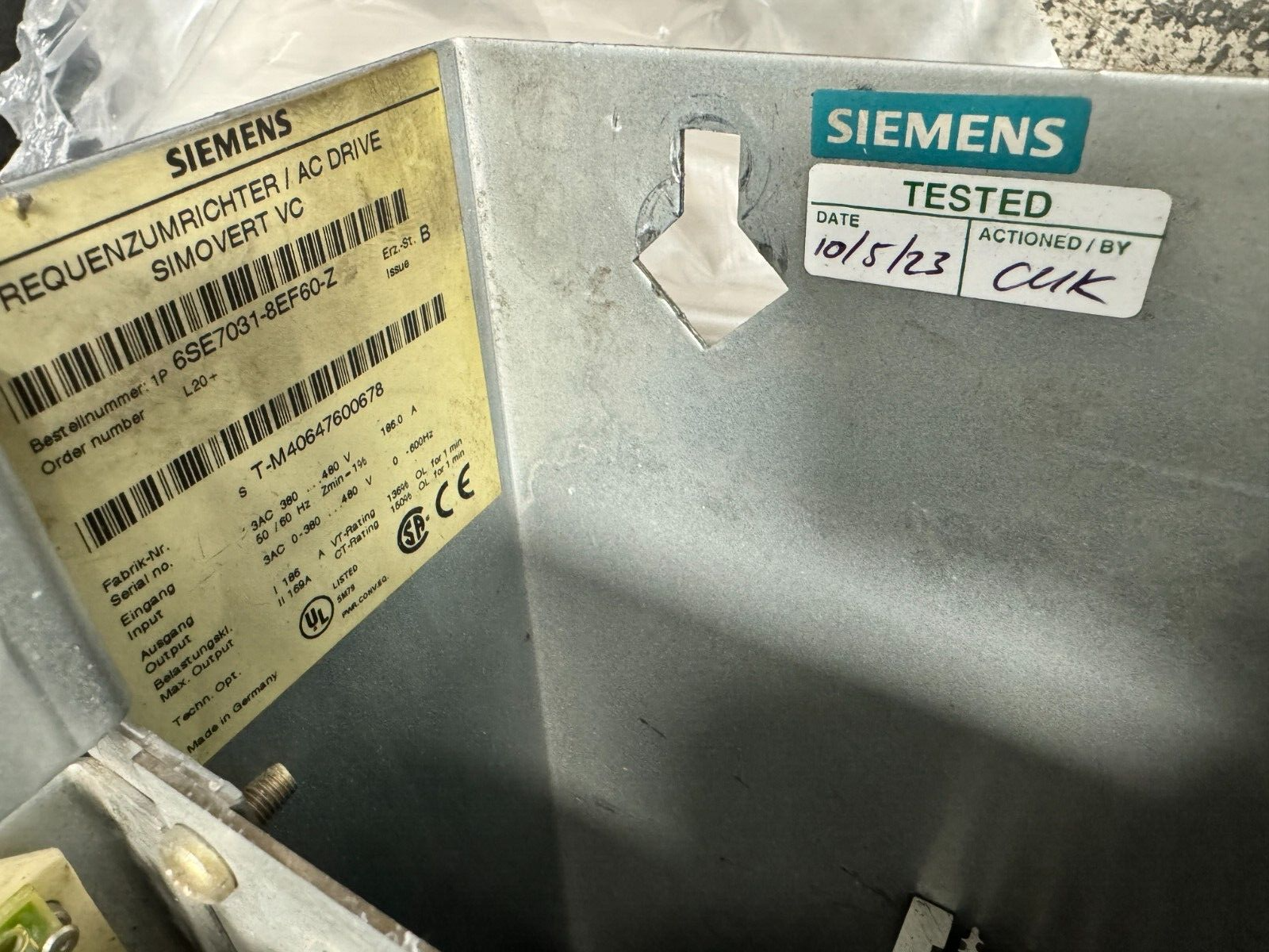 Siemens 6SE7031-8EF60-Z Z=L20. Simovert Masterdrives.(UK/EU Read) Siemens 6SE7031-8EF60-Z Z=L20. Simovert Masterdrives.(UK/EU Read) - Image 2