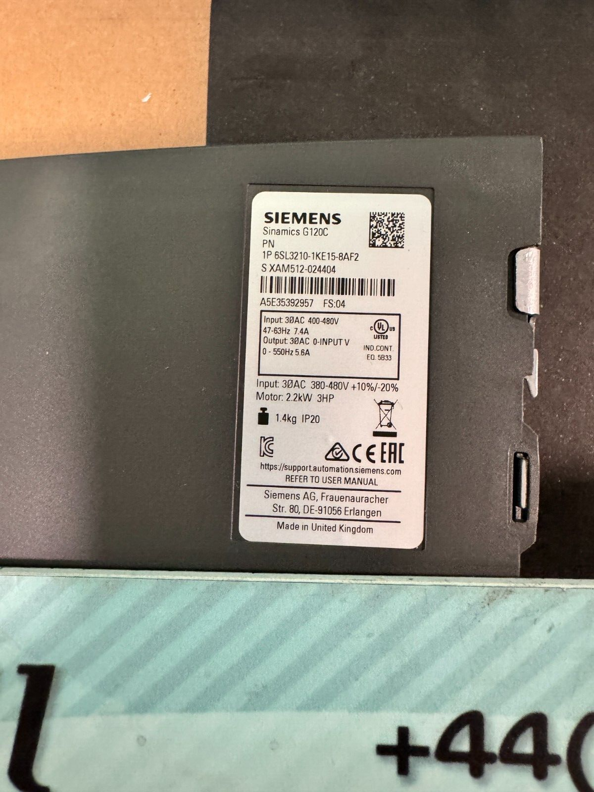 Siemens 6SL3210-1KE15-8AF2. Sinamics G120C PN. (UK And EU Buyers Read) Siemens 6SL3210-1KE15-8AF2. Sinamics G120C PN. (UK And EU Buyers Read) - Image 2
