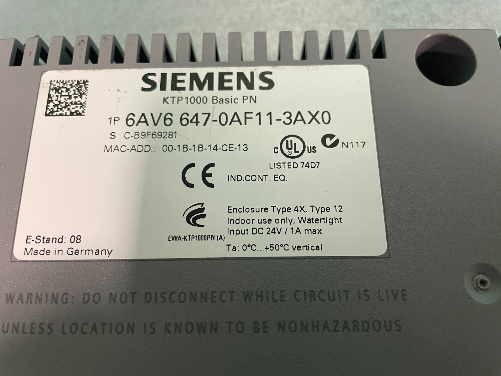 Siemens 6AV6 647-0AF11-3AX0. KTP 1000. HMI, Operator Panel. (UK/EU Read) Siemens 6AV6 647-0AF11-3AX0. KTP 1000. HMI, Operator Panel. (UK/EU Read) - Image 3