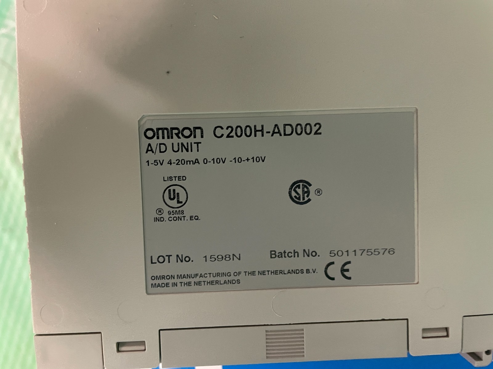 Omron C200H-AD002, Analog Input Module. (UK And EU Please Read) Omron C200H-AD002, Analog Input Module. (UK And EU Please Read) - Image 2