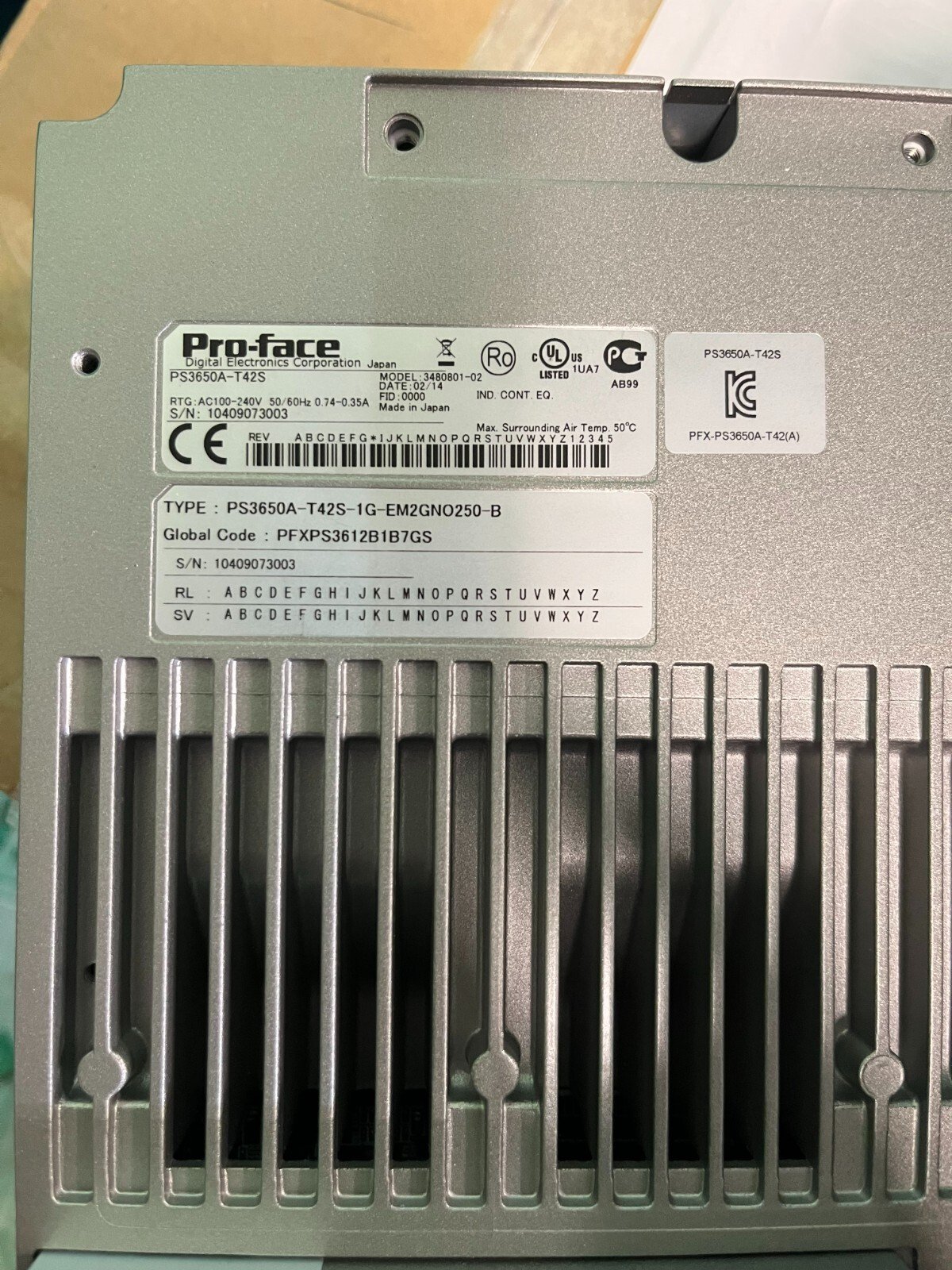 Proface PS3650A-T42S. PS360A-T42S-1G-EM2GNO250-B HMI,Industrial PC. (UK/EU Read) Proface PS3650A-T42S. PS360A-T42S-1G-EM2GNO250-B HMI,Industrial PC. (UK/EU Read) - Image 2