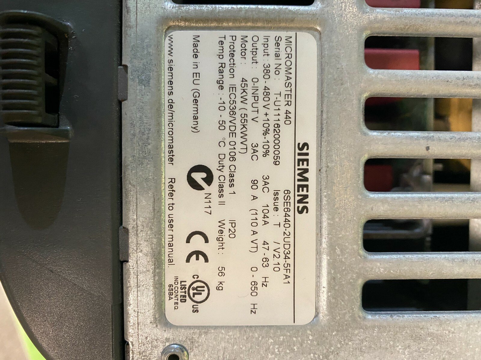Siemens 6SE6440-2UD34-5FA1. Siemens Micromaster 440. 45kW. (UK / EU Read) Siemens 6SE6440-2UD34-5FA1. Siemens Micromaster 440. 45kW. (UK / EU Read) - Image 3