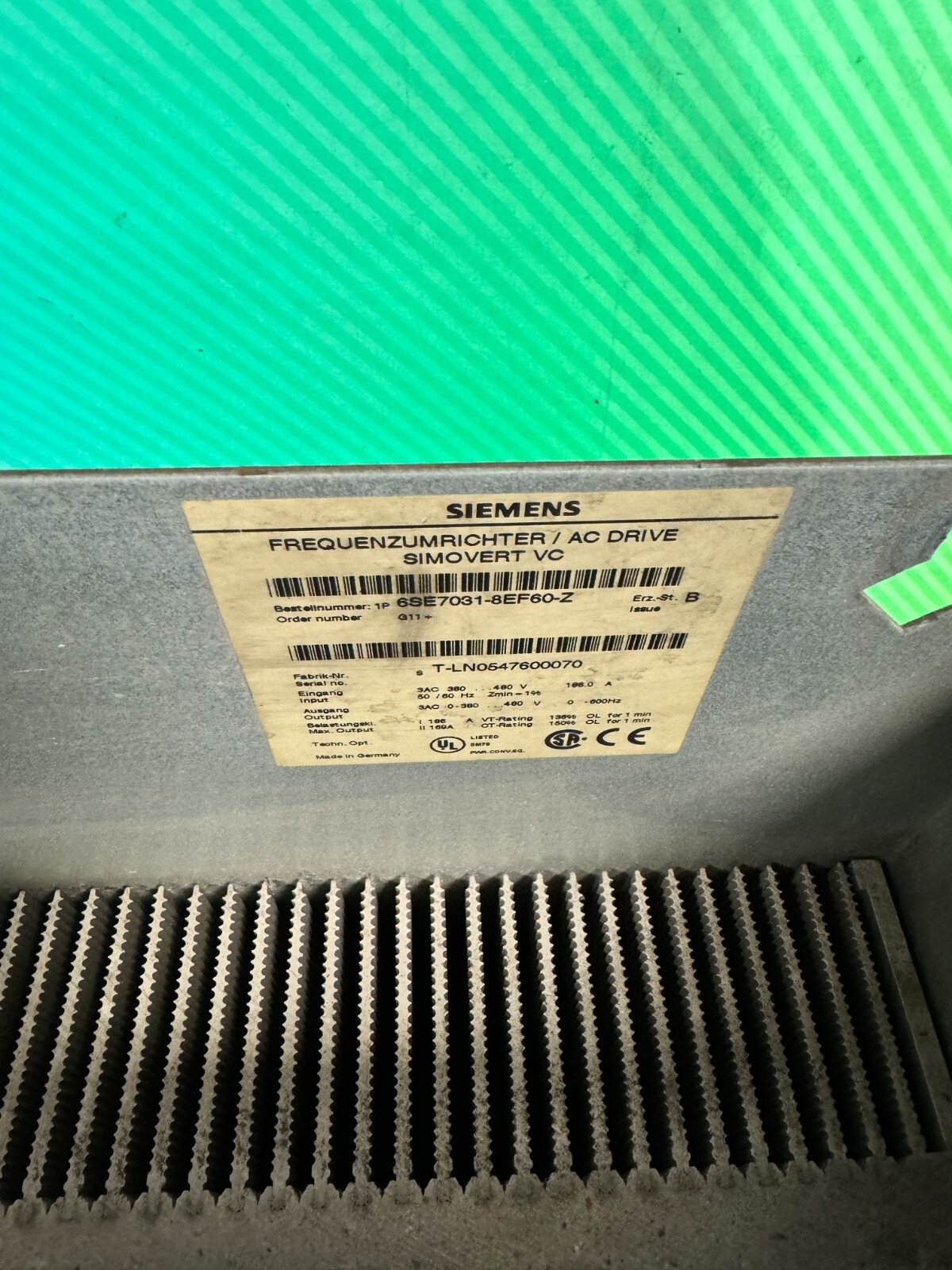 Siemens 6SE7031-8EF60-Z Z=G11/G91. Simovert Masterdrives.(UK/EU Read) Siemens 6SE7031-8EF60-Z Z=G11/G91. Simovert Masterdrives.(UK/EU Read) - Image 2