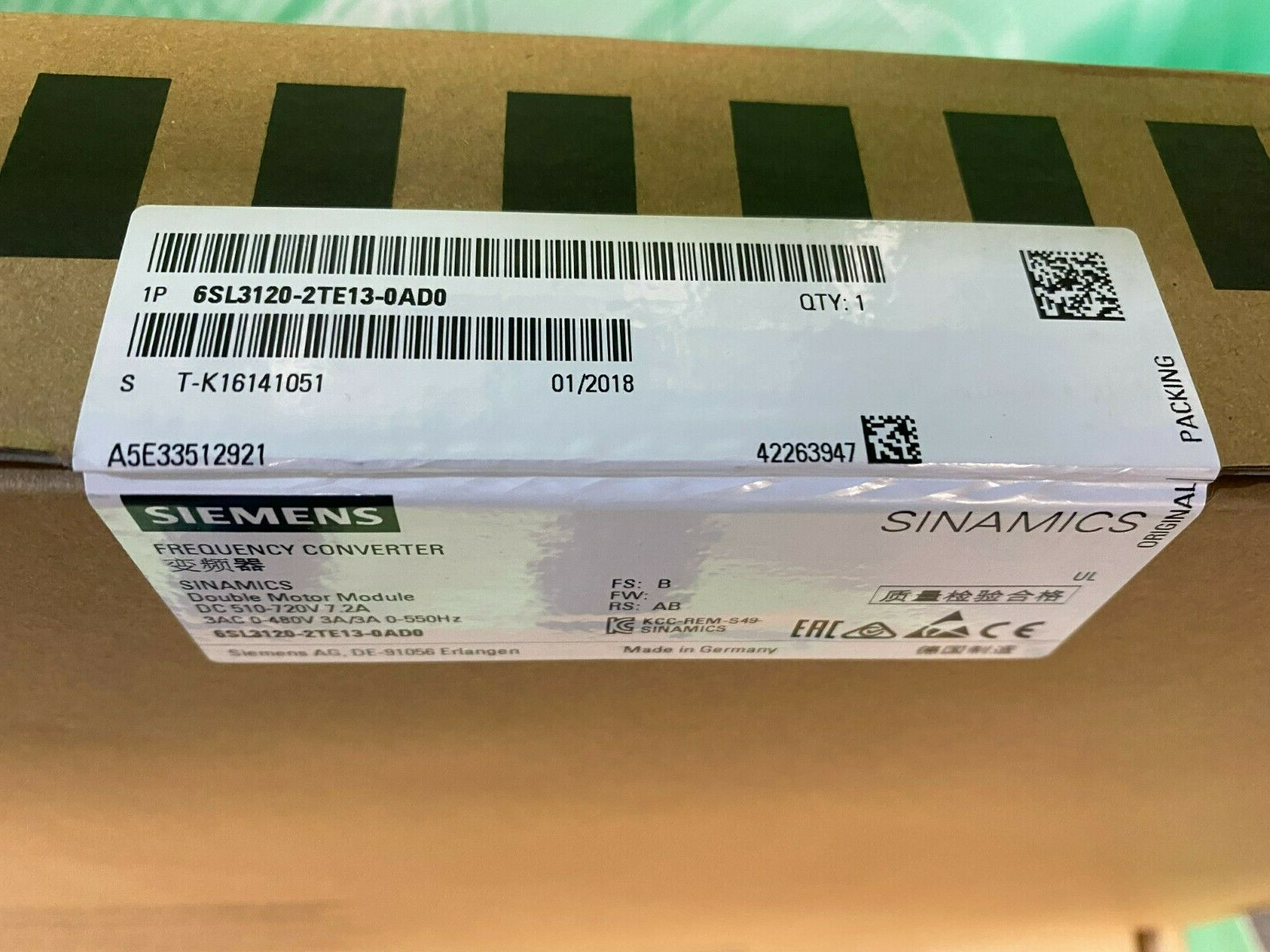 Siemens 6SL3120-2TE13-0AD0. Double Motor Module. ( UK/EU Read) Siemens 6SL3120-2TE13-0AD0. Double Motor Module. ( UK/EU Read) - Image 2