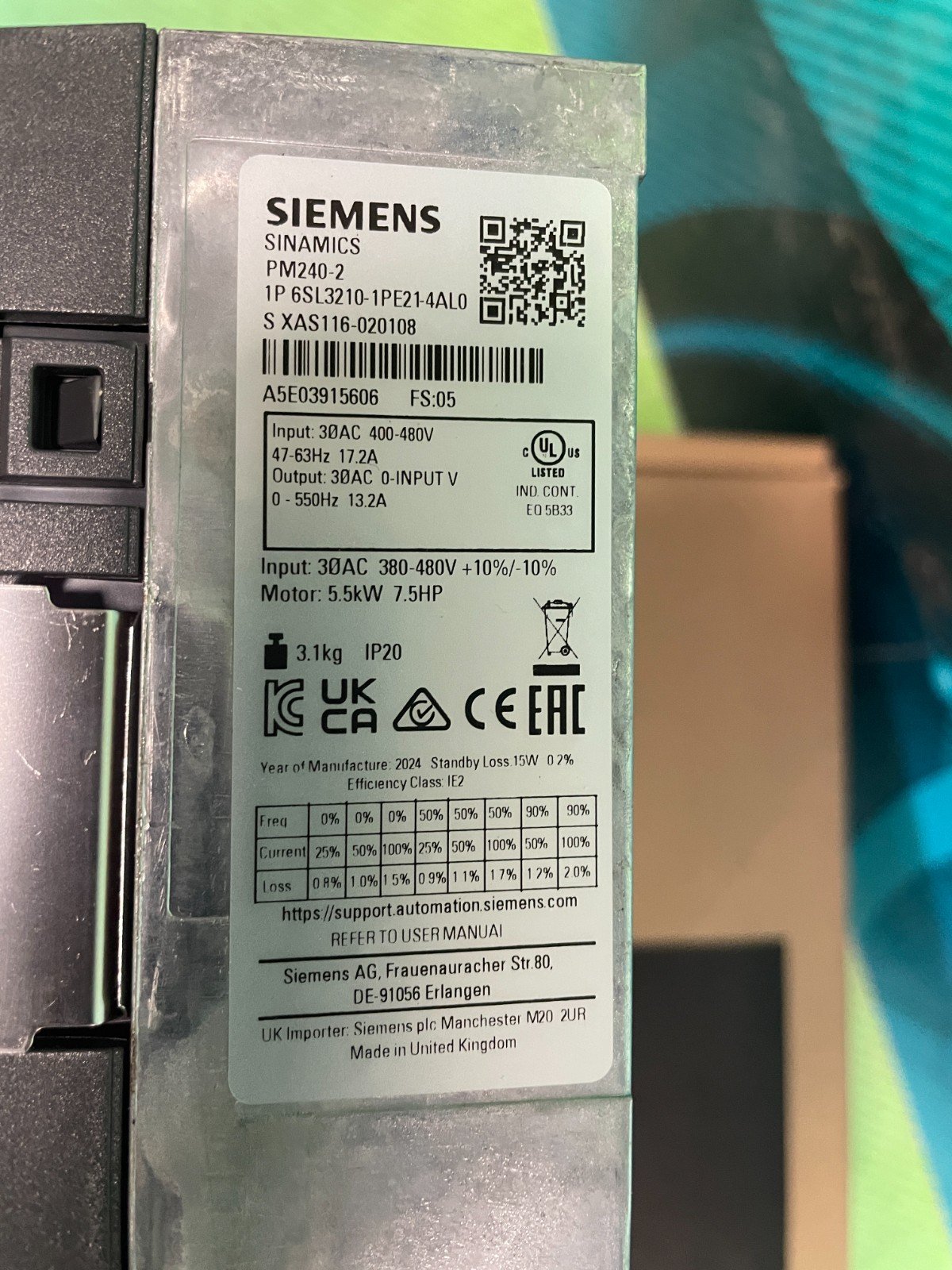 Siemens 6SL3210-1PE21-4AL0. (UK And EU Buyers Read) Siemens 6SL3210-1PE21-4AL0. (UK And EU Buyers Read) - Image 2