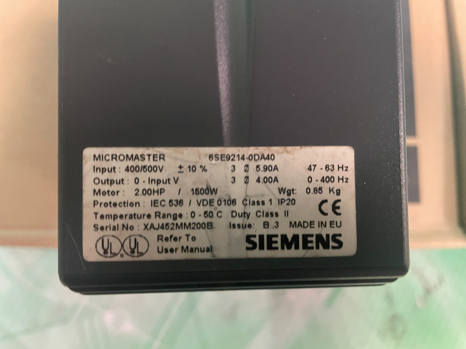 Siemens 6SE9214-0DA40. Micromaster Vector. (UK / EU Read) Siemens 6SE9214-0DA40. Micromaster Vector. (UK / EU Read) - Image 2