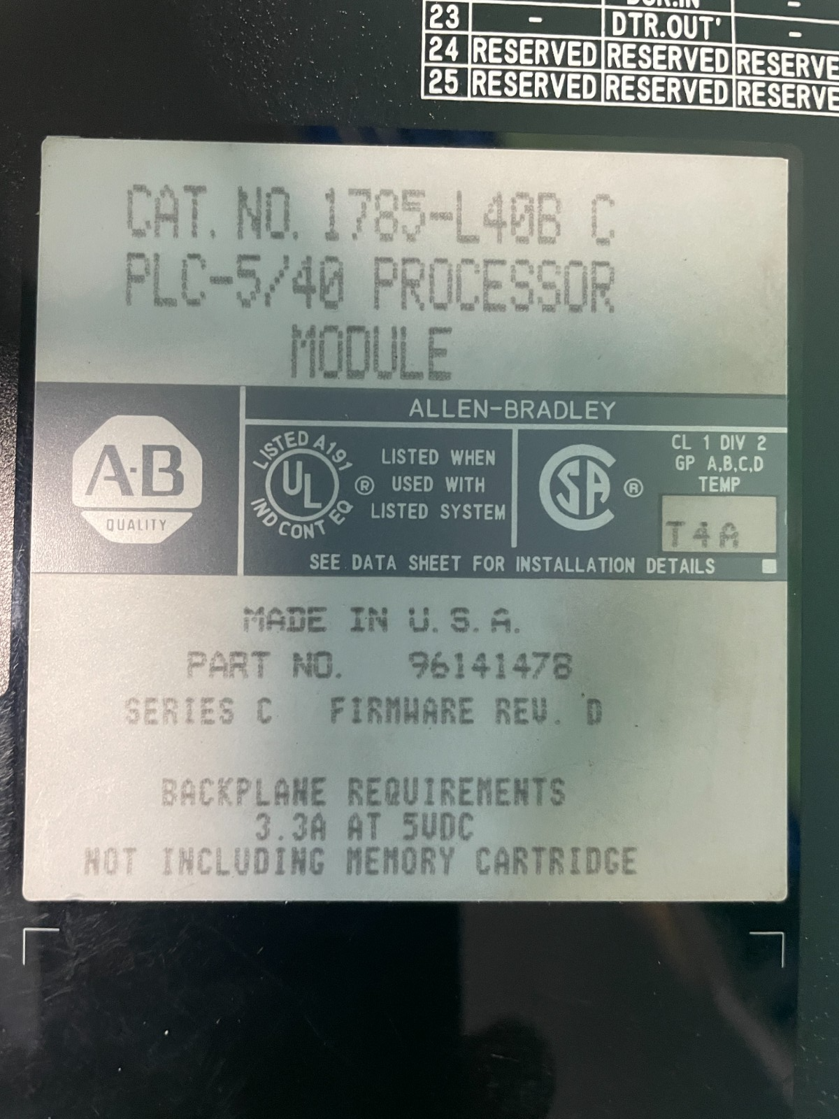 1785-L40B/C. PLC 5/40. (UK/EU Please Read) 1785-L40B/C. PLC 5/40. (UK/EU Please Read) - Image 2