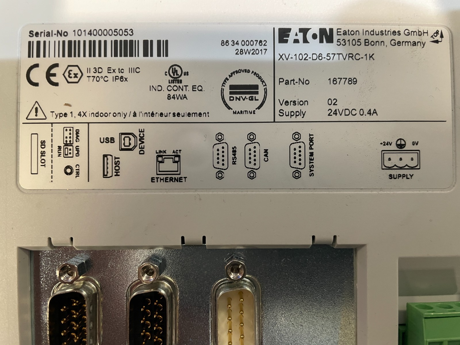 Eaton / Gema XV-102-D6-57TVRC-1K. HMI,Operator Panel.(UK/EU Please Read) Eaton / Gema XV-102-D6-57TVRC-1K. HMI,Operator Panel.(UK/EU Please Read) - Image 2