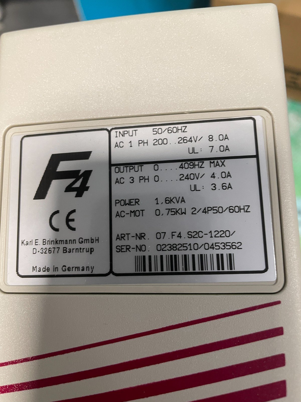 KEB 07.F4.S2C-1220. (UK / EU Read) KEB 07.F4.S2C-1220. (UK / EU Read) - Image 2