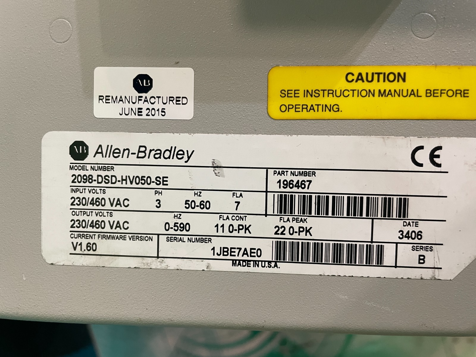 2098-DSD-HV050-SE. Ultra 3000 Servo Drive. (UK/EU Read) 2098-DSD-HV050-SE. Ultra 3000 Servo Drive. (UK/EU Read) - Image 2